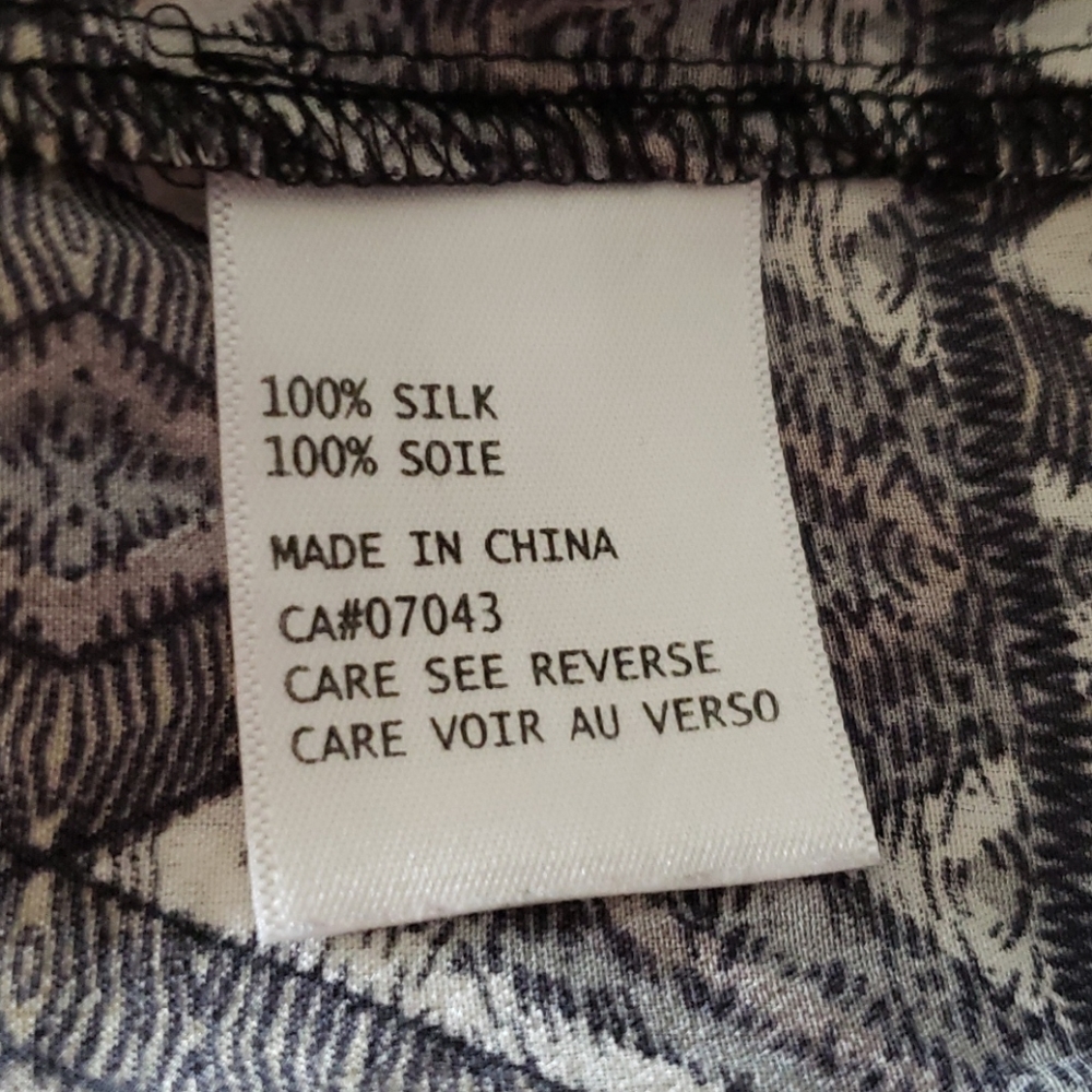Cynthia Rowley Silk Blouse | Gray & Black Women's Size XS - Picture 8 of 8
